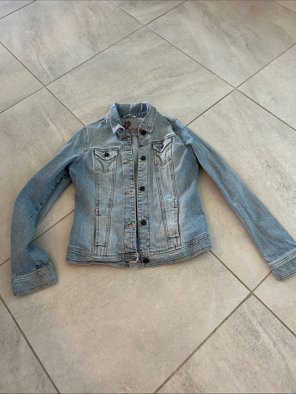 Hollister Light Blue Washed Denim Jacket - Women's Jean Jacket